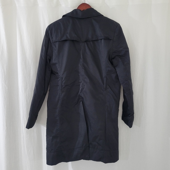 New York & Company Black Collared/Buttoned Trench Coat W/ Pockets Size M - Picture 2 of 9